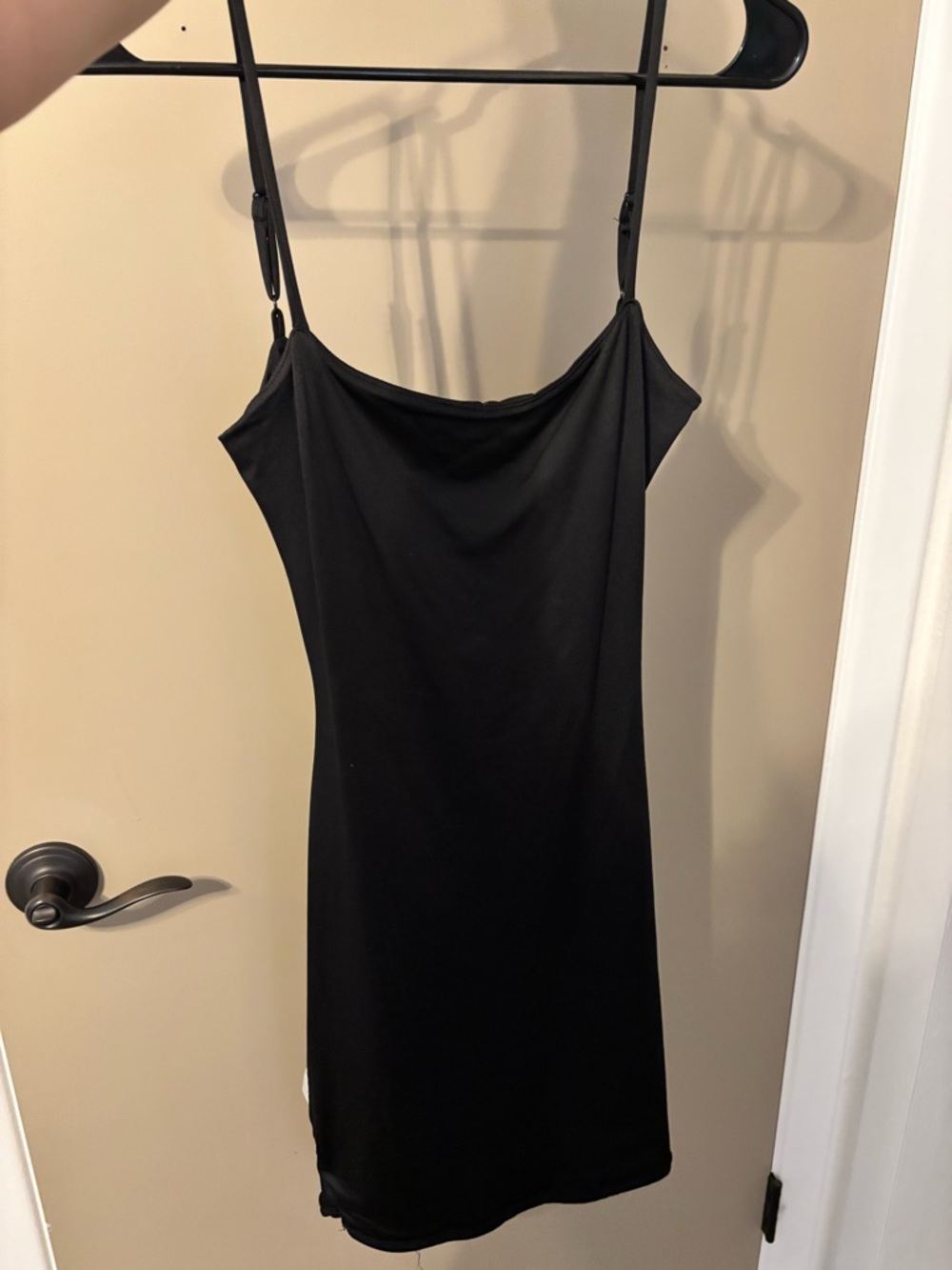 Black Slip Dress with Open Back